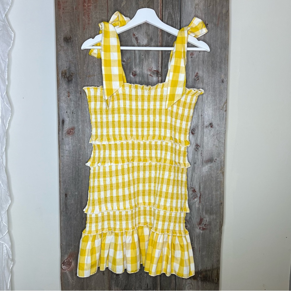 Yellow Gingham Ruffle Dress - Picture 6 of 11